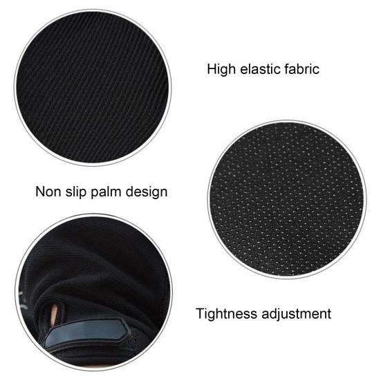 1 Pair Half Finger Gloves Skin-friendly Shock Absorption Nylon Roller Skating Anti-Abrasion Gloves