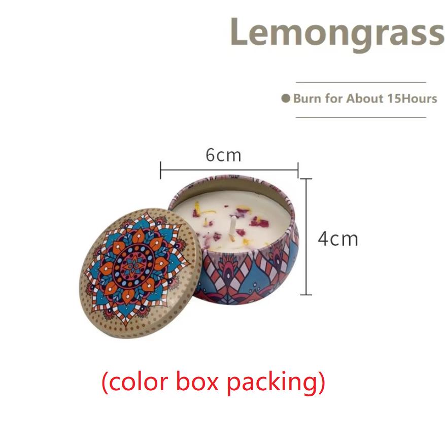 1PCS Vintage Can Candles Soy Wax Flower Fragrance Scented Candle Home Decoration Candle Jars for Wedding Ceremony Birthday Gift