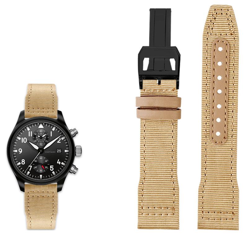 

Класичний 20/21/22 мм високоякісний ремінець для годинника з нейлонової телячої шкіри підходить для IWC Pilot SPITFIRE MARK18 Portofino TOP GUN IW389101Ремінець для годинника 21mm