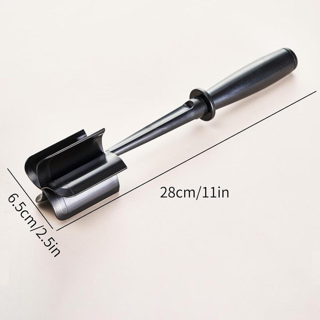 1 Pcs Meat Chopper, Ground Beef Chopper Tool, 11in Black Potato Masher for Kitchen