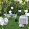 12inch 100pcs silver black white balloon set with confetti, suitable for weddings, birthdays, theme parties, family gatherings