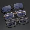 [Vintage Flat Lens Glasses] Unisex Full-Frame Metal Vintage Flat Lens Glasses - 1 Pair - New Summer Fashion Trend for Business Casual Daily Wear