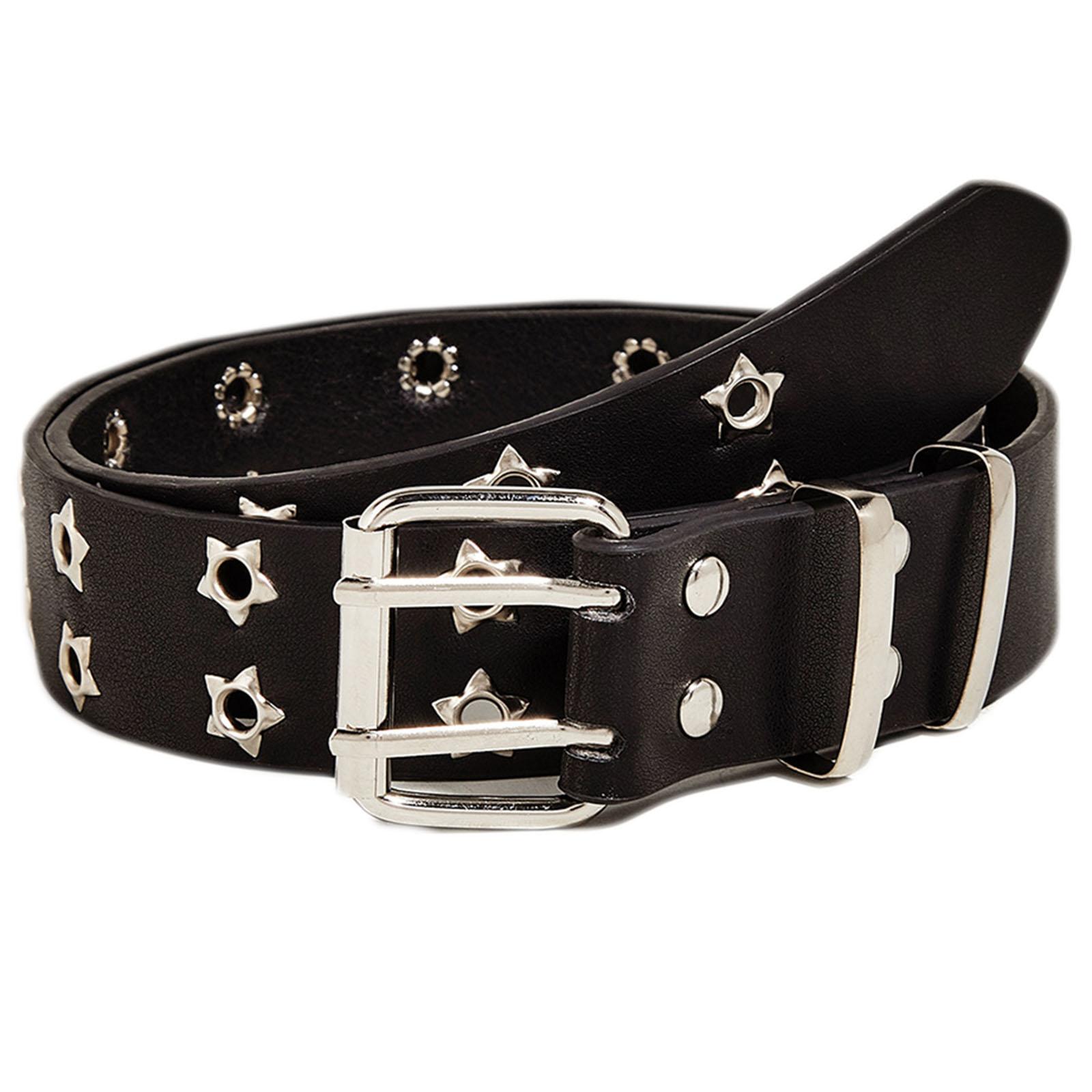

Cowboy Belt for Women Fashion Rivet Belt Wide Belt Gothic-Style Pin Buckle Adult Belt for Jeans Pants Female Accessories чорний
