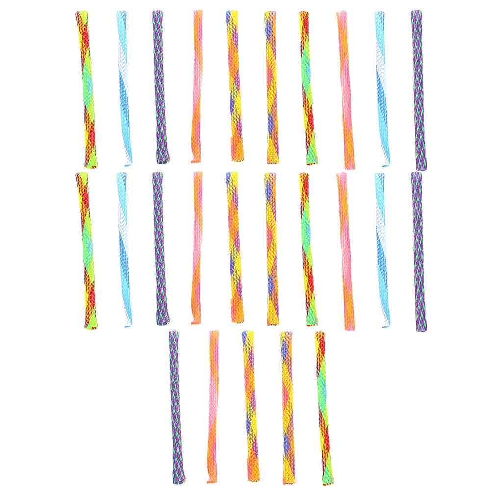 25Pcs Cat Tube Woven Cat Toy Kitten Toy Interactive for Cat Teething Chewing Spring Tube for Cat To Exercise Gift