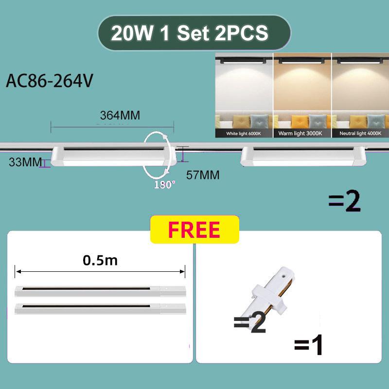 Set Led Magnetic Track Light 110v 220v Track Lamp10W 20W 30W 40W Track Spotlight Lighting Fixture for Home Room Clothing Store