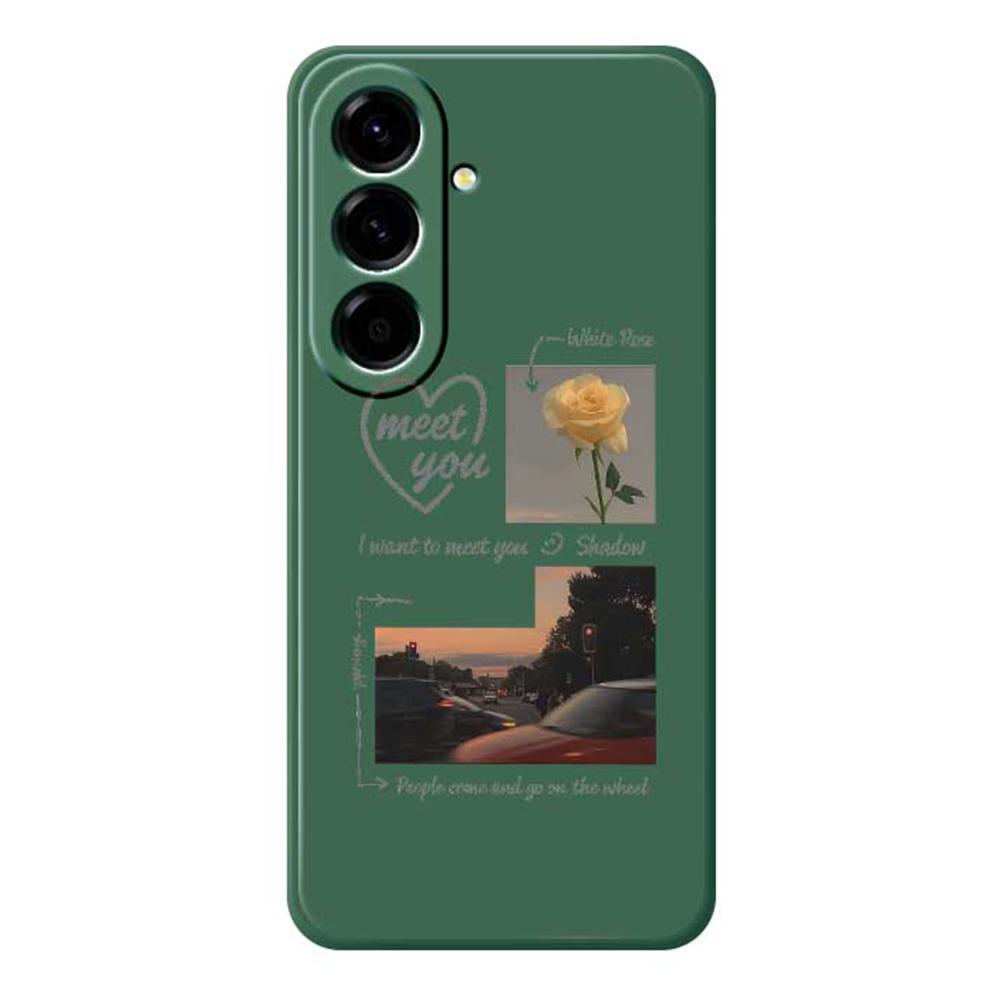 

Чехол для Samsung Galaxy A56 5G с принтом в виде фото-паттерна «Встретимся с тобой», ТПУ задняя крышка для телефона с прямыми краями Green
