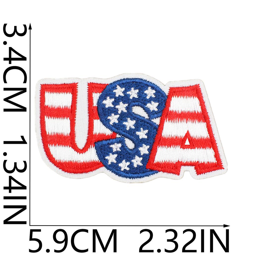 American National Day Cake Embroidery Cloth Sticker Bag Decoration Patch Sticker Independence Day Love Eagle Computer Embroidery Label