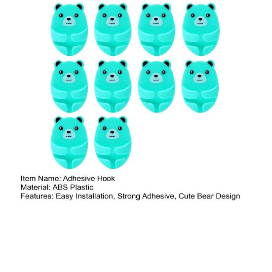 Cute Bear Plugs Holders Adhesive Wall Hook Plastic Phone Charger Holders No Drilling Needed Wall Mounted Organizer for Plugs Charger Storage