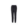 Logo Print Lace-Up Mid-Waist Cuffed Casual Pants Women Pants Black 522753-01
