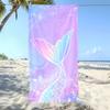Gradient Mermaid Tail Print Beach Towel Quick Dry Absorbent Lightweight Sandproof Towel for Girls Summer Beach
