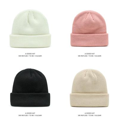 Unisex Hip-Hop Trendy Beanie: Warm Knitted Hat with Logo Embroidery for Autumn and Winter