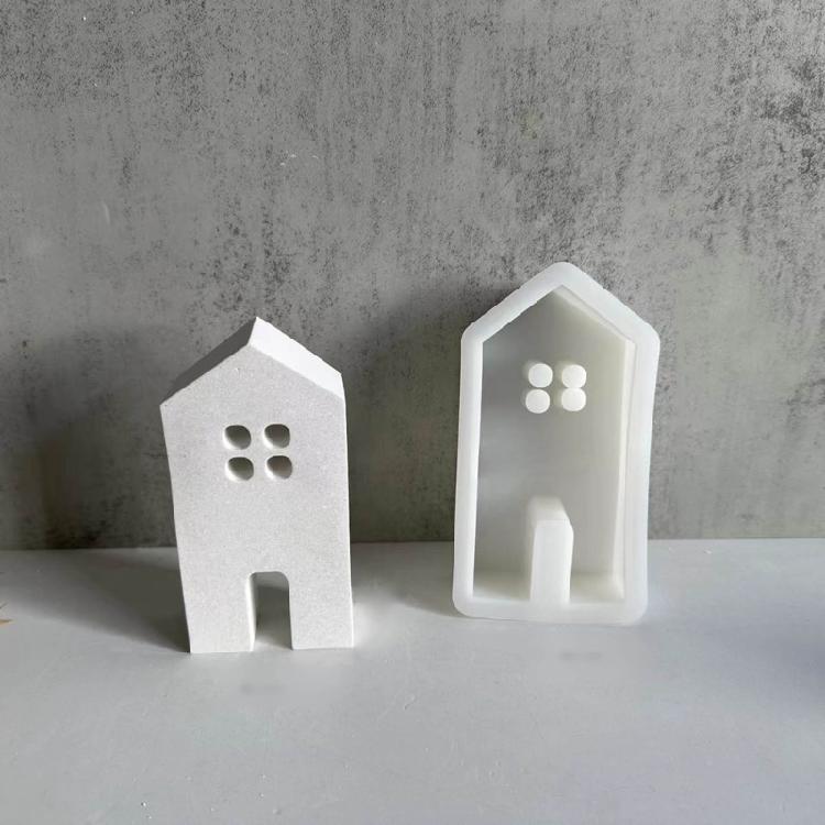 Haus Silikonform Beton Gipsform DIY Aromatherapie Kerze Harzformen