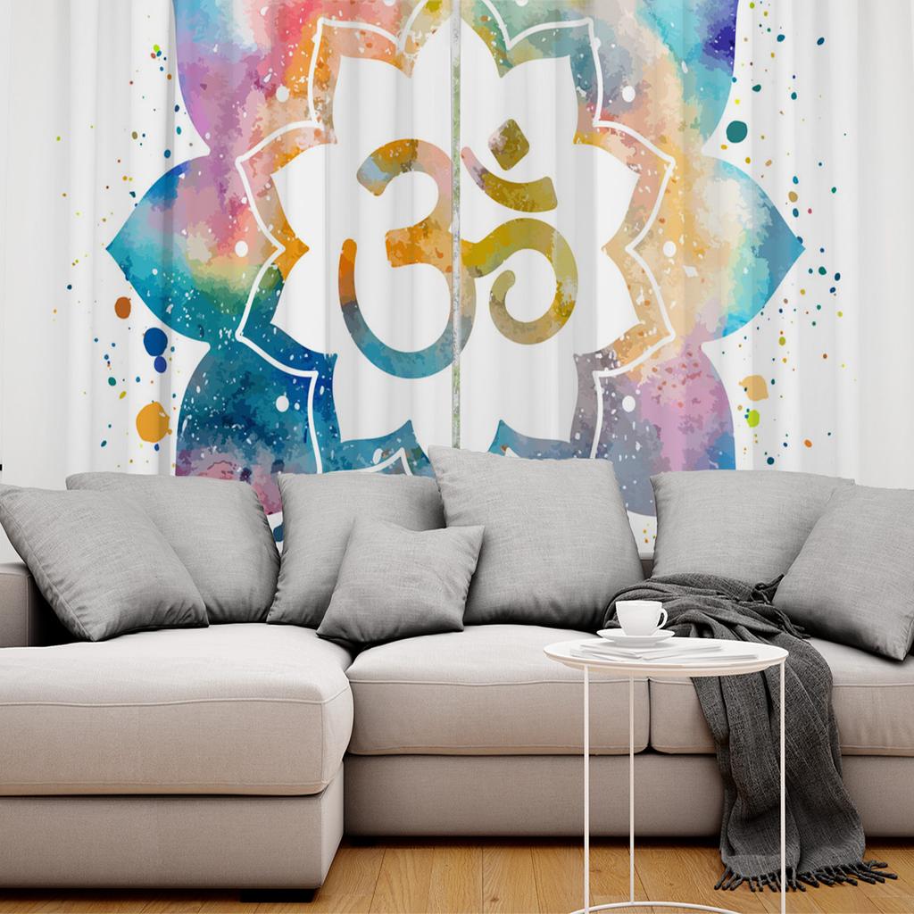 Mandala Lotus Datura  Window Curtains Scenic Curtains for Living Room Decorative Items Living Room