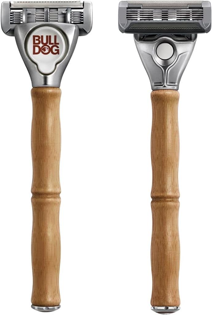 Bulldog Original Bamboo Holder with 2 Replacement Blades for Razor 5-blade Men's