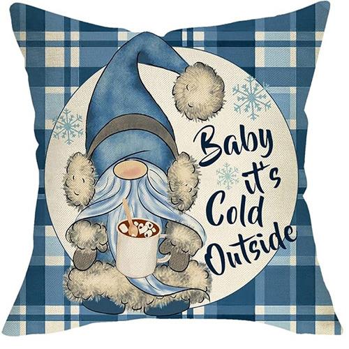 Christmas Gnomes and Winter Wishes Pillowcases: Cozy Decor for Your Home Sofas, Bedroom Pillow Covers, Holiday Gifts