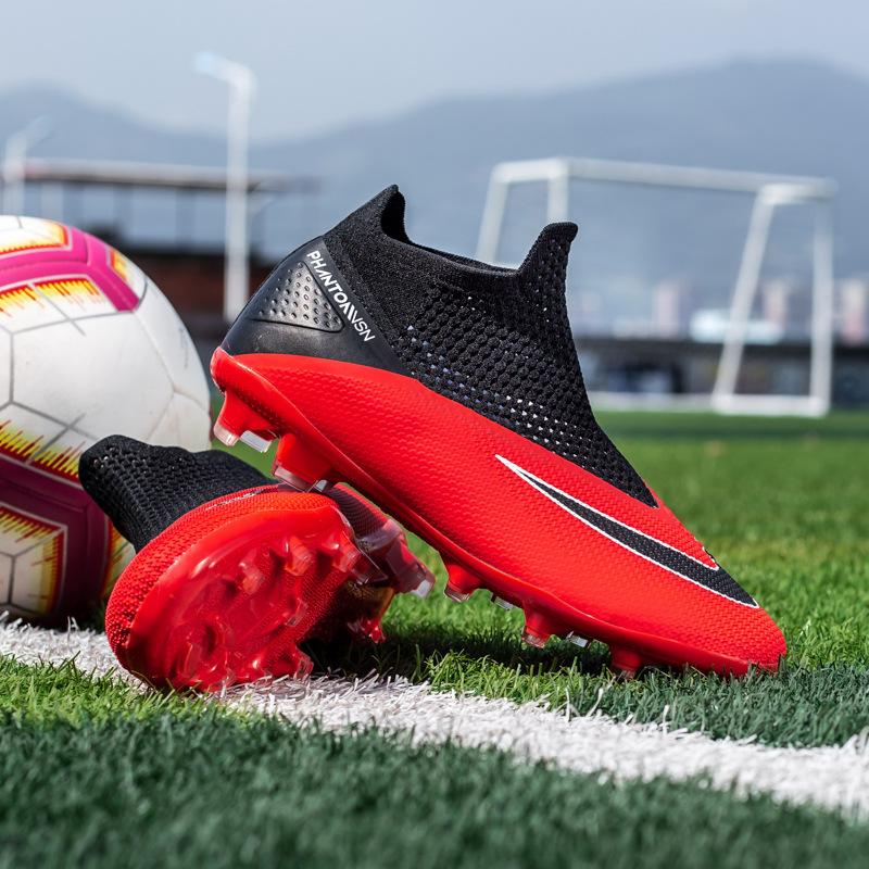 

Футбольные бутсы Новые высокие носки для мужчин и женщин Взрослые/кожаные молодежные студенческие футбольные бутсы 36