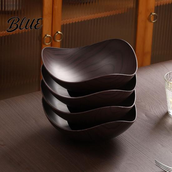 Decorative Fruit Platter Vintage Wood Grain Tray Food-Grade Snack Candy Serving Plate
