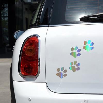Car Decor Sticker Eye-catching Fine Workmanship PVC Animal Cat Paw Print Sticker for Car