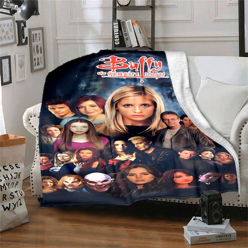 Buffy Flannel Blanket Soft Warm All-Season Throw, Design for Camping, Car Travel, Hiking Sofa, Bed, Office Perfect Gift for Parties