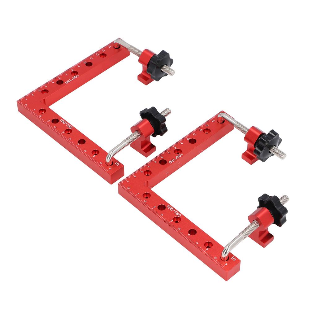2 Set 160 X 160mm Clamping Squares Aluminum Alloy 90 Degree Corner Clamp Set Metric and Imperial Sca