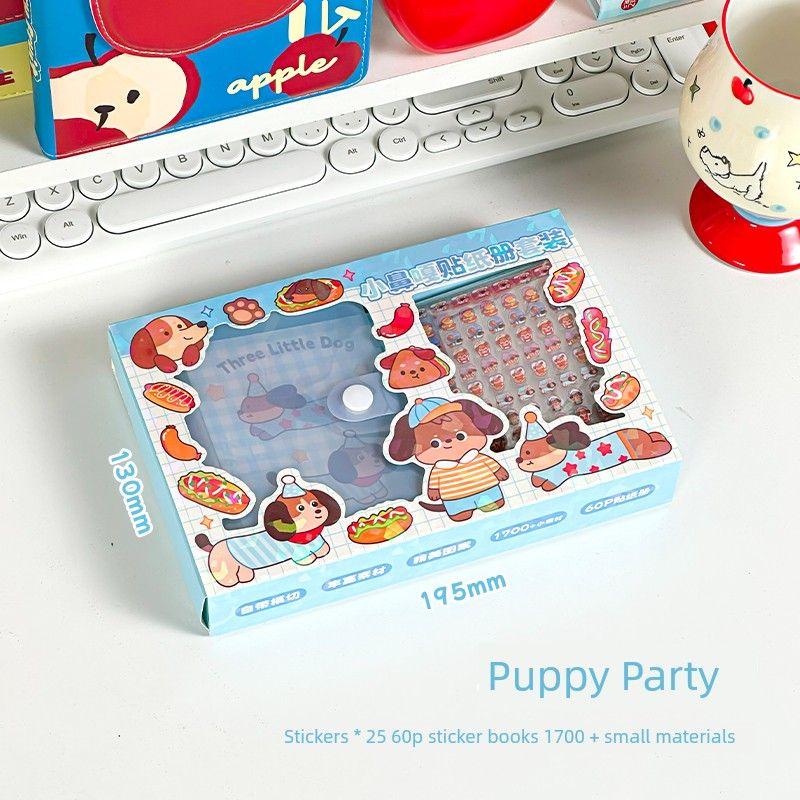 

Grade Three Class Two Cute Pet Small Nose GA Stickers Book Girl Hand Account Stickers Good-looking Goka Stickers DIY Source Material Tools Puppy Party