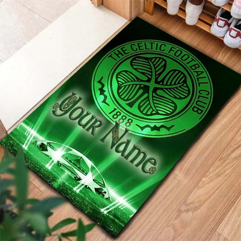 Tappeto Personalizzato con Stemma Celtic Fc per Soggiorno Camera da Letto Casa Decorazione Divano Tappetino Antiscivolo per Giochi Bambini