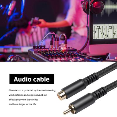 AV Extension Cable High Fidelity Stable Lossless Transmission Plug Play RCA Male To Female Lotus Head Extension Coaxial Line for Speaker