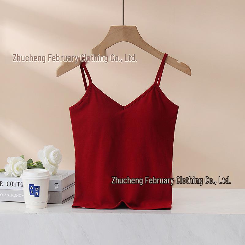 Women's 2025 Summer Crisscross Back Camisole with Chest Pad – Pure Cotton Base Layer