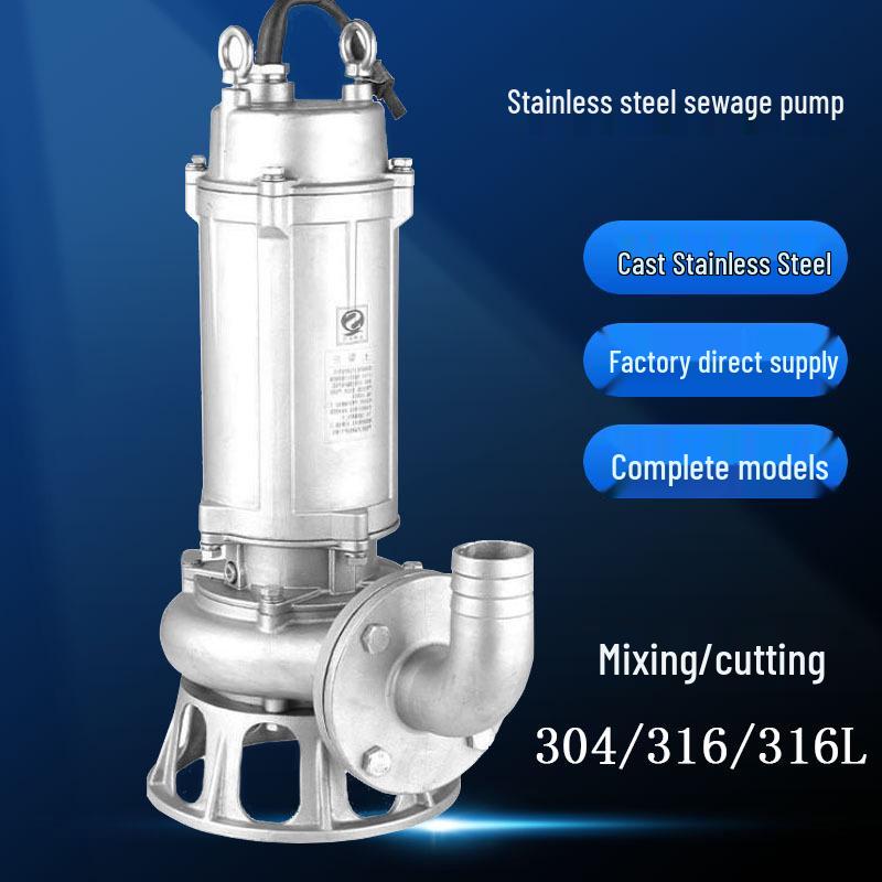 Custom WQ 0.75kw-550kw Agitation Cutting Submersible Sewage Pump, 2/3/4/6/8 Inch