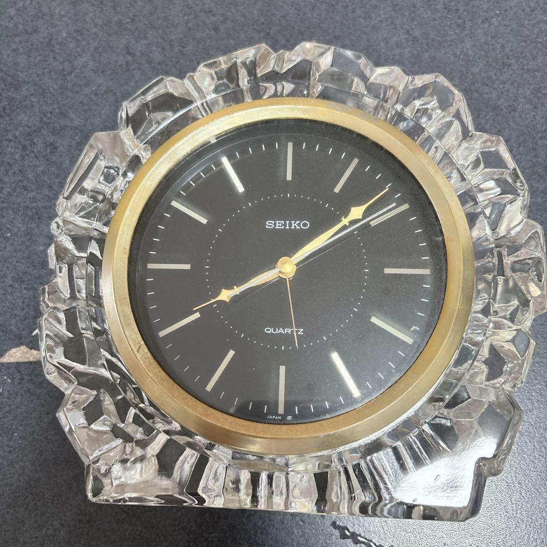 

[USED] SEIKO tabletop quartz clock with crystal (glass)