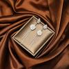 Pure White Mesh Flower Earrings Women'S High-End Long Diamond-Fringed Rose Personalized Earrings
