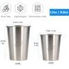 5 Pieces Stainless Steel Cups Pint Cup Tumbler Metal Cups Stackable Cup Metal Drinking Glasses for Home Camping Bar 350ML 260ML
