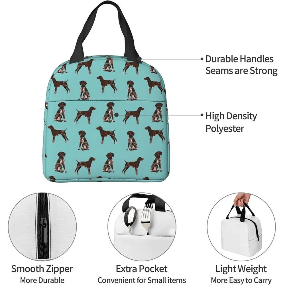 Deutsch Kurzhaar Pointer Hund Haustiere Hunde Brotdose Wiederverwendbare Lunchtasche Tragetasche Isolierte Lunchtasche Brotdose für Camping Geschenke
