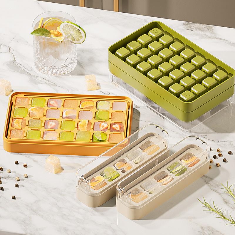 5/28 Grids Silicone Ice Cube Tray Mould with Lid Household Press Ice Cube Mould CompartmentFood Grade Ice Box DIY Tools
