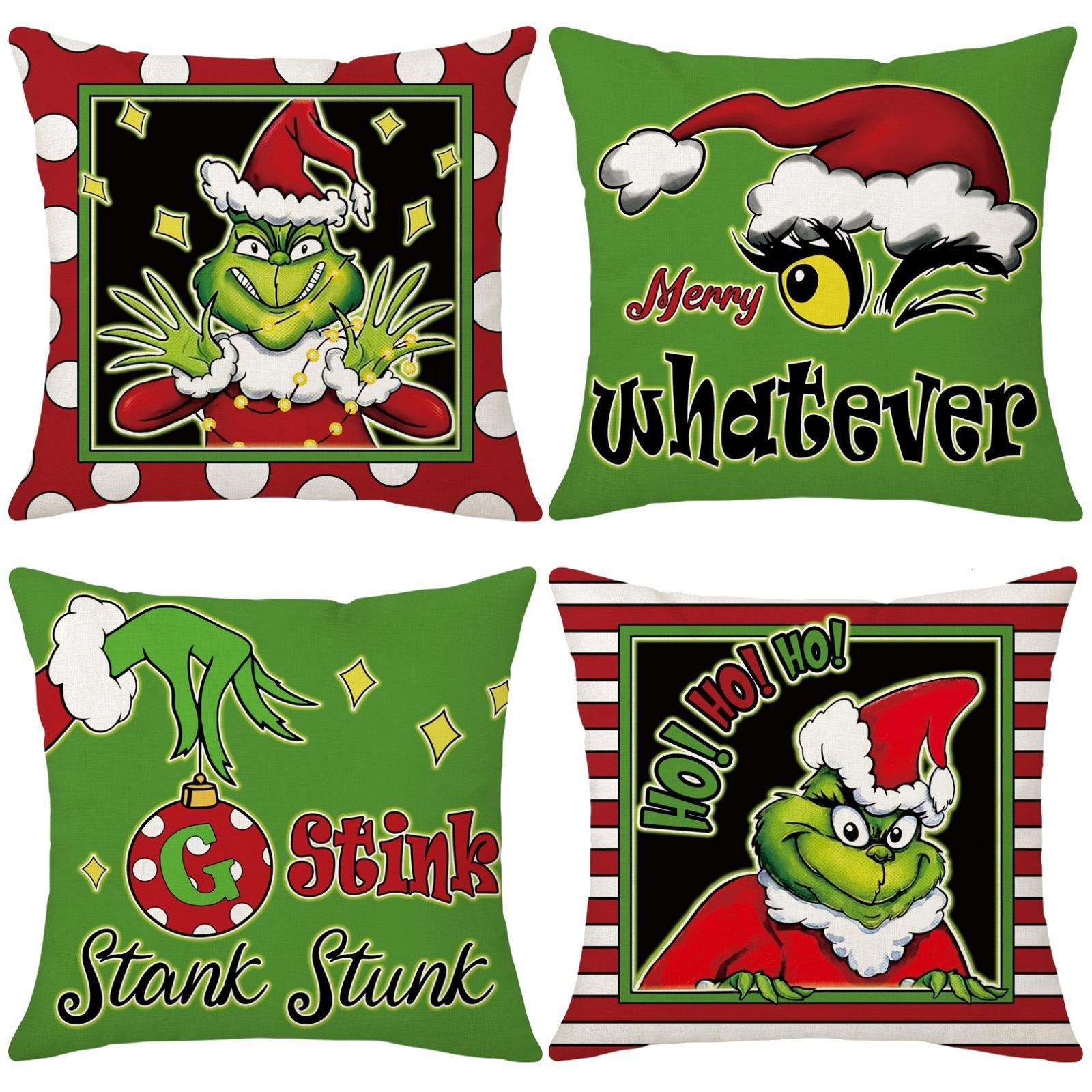 

Чехол для подушки с надписью «Рождественский подарок», 4 шт., 18 X 18 дюймов, зимняя праздничная наволочка для дивана