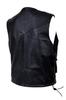 Lambskin Leather Classic Men Black Vest Coat Real Handmade Genuine Stylish
