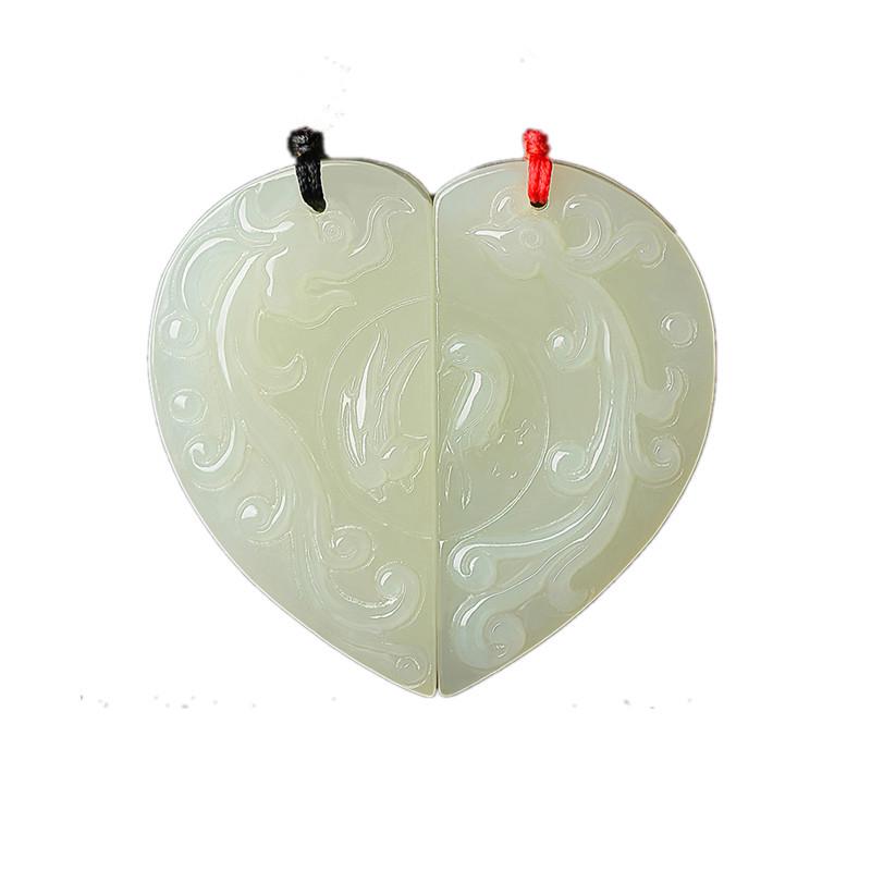 Xinjiang Hotan Jade Tai Chi Dragon and Phoenix Pendant with Certificate – Auspicious Jade Pair