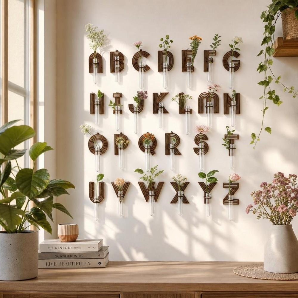 Home Ornaments Hydroponic Planter Shelf Wooden Wall Decoration Wall Mounted Planter Plant Lover