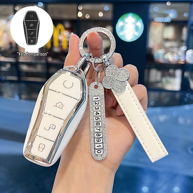Etui na kluczyk BYD: Kompatybilny z Dolphin, Seagull, Song Plus, Qin DMI, Han EV, Tang, Seal, 06, Yuan Pro - Pokrowiec na brelok
