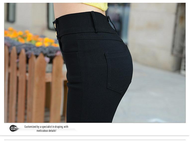 2023 Herbst Damen Schlanke Hohe Taille Schwarze Leggings Bleistifthosen