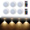 Compact Type-c Usb Mini Rechargeable Remote Control Cabinet Light With Colorful Warm Lighting Options