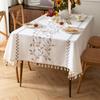Small Fresh Fabric Tablecloth Simple Modern High-Grade Embroidery Rectangular Dining Table Cloth Coffee Table Cloth Cover Towel