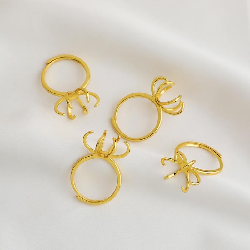 Set of 4 Elegant Blank Claw Rings Support  Adjustable Blank Claw Rings Base Setting Perfect Gift for Jewelry Enthusiasts