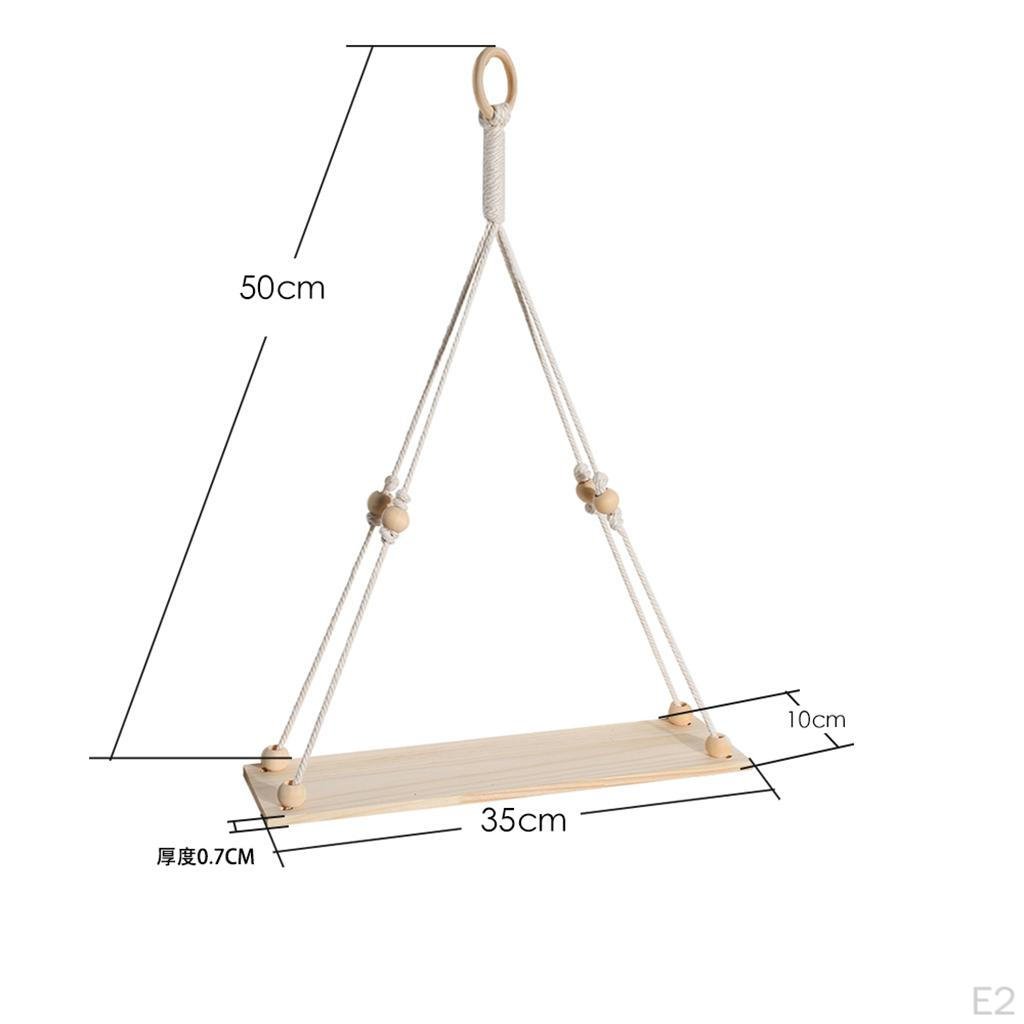 35x50cm Chic Bohemian Tapestry Wall Shelf Handwoven Cotton Rope Hanging, Magazines Flower Plant