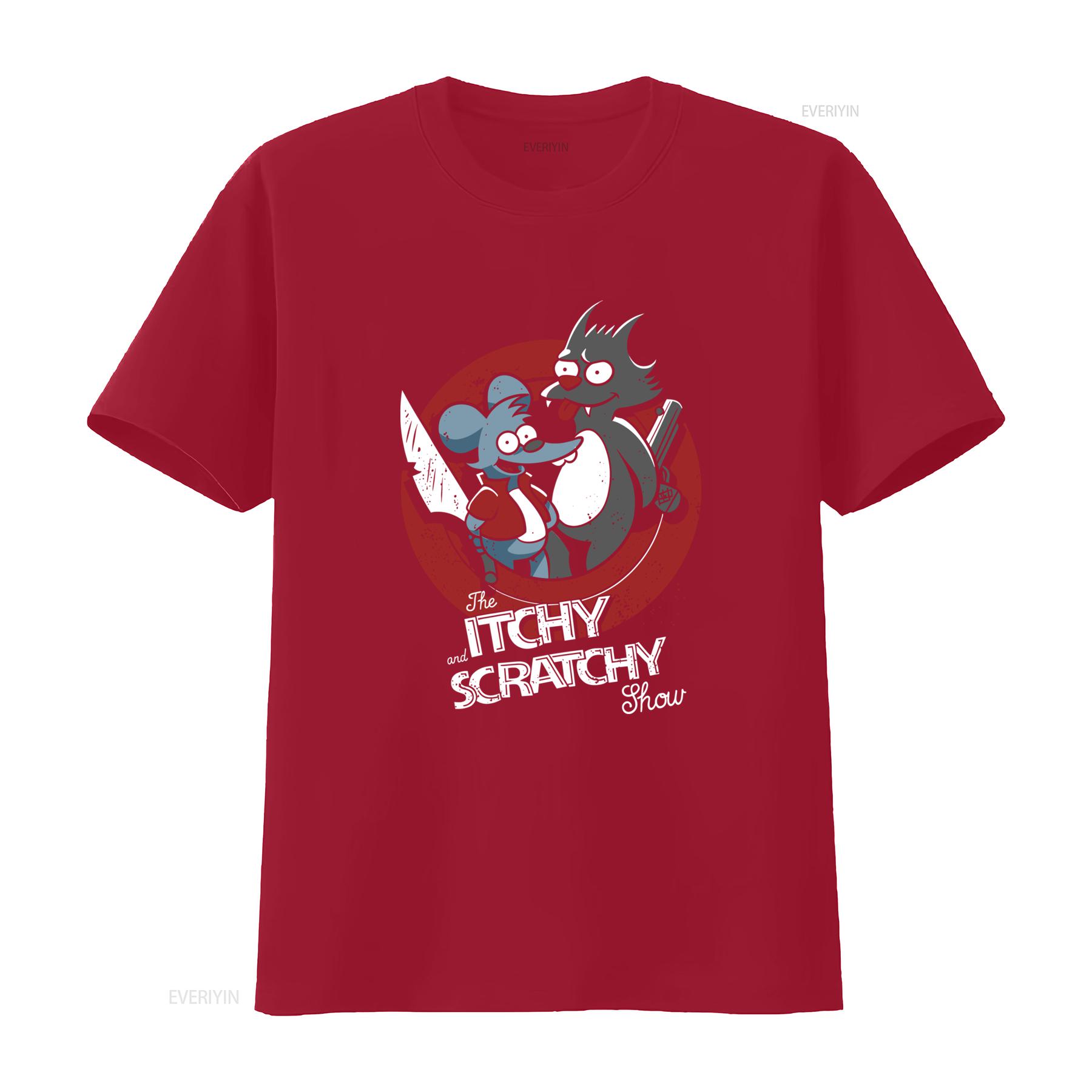 

Itchy Scratchy Show T Shirt Vintage Cartoon Design Comfortable Daily Wear Ideal for Classic Animation Enthusiasts vintage S
