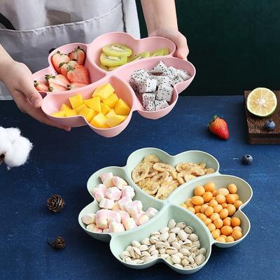 4-Compartment Appetizer Serving Platter Food Storage Tray Snacks Serving Dish