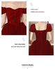 2025 Luxury Red Bridal Toasting Dress: New Style Long Evening Gown for Engagements and Weddings