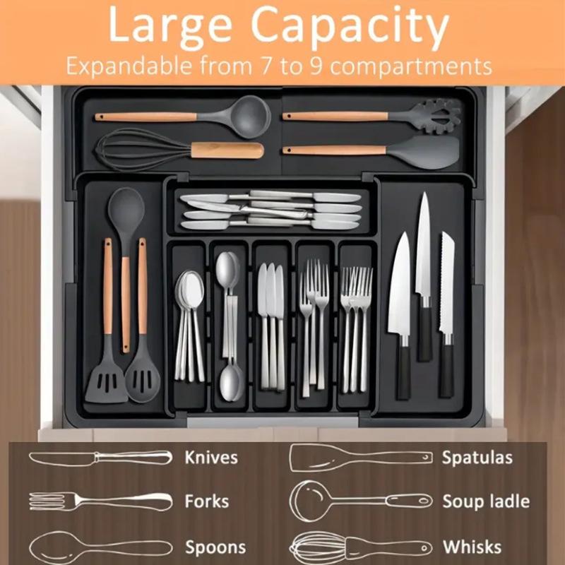 Silverware Organizer Expandable Kitchen Utensil Drawer Organizer Large Bpa Free Adjustable Cutlery Silverware Tray