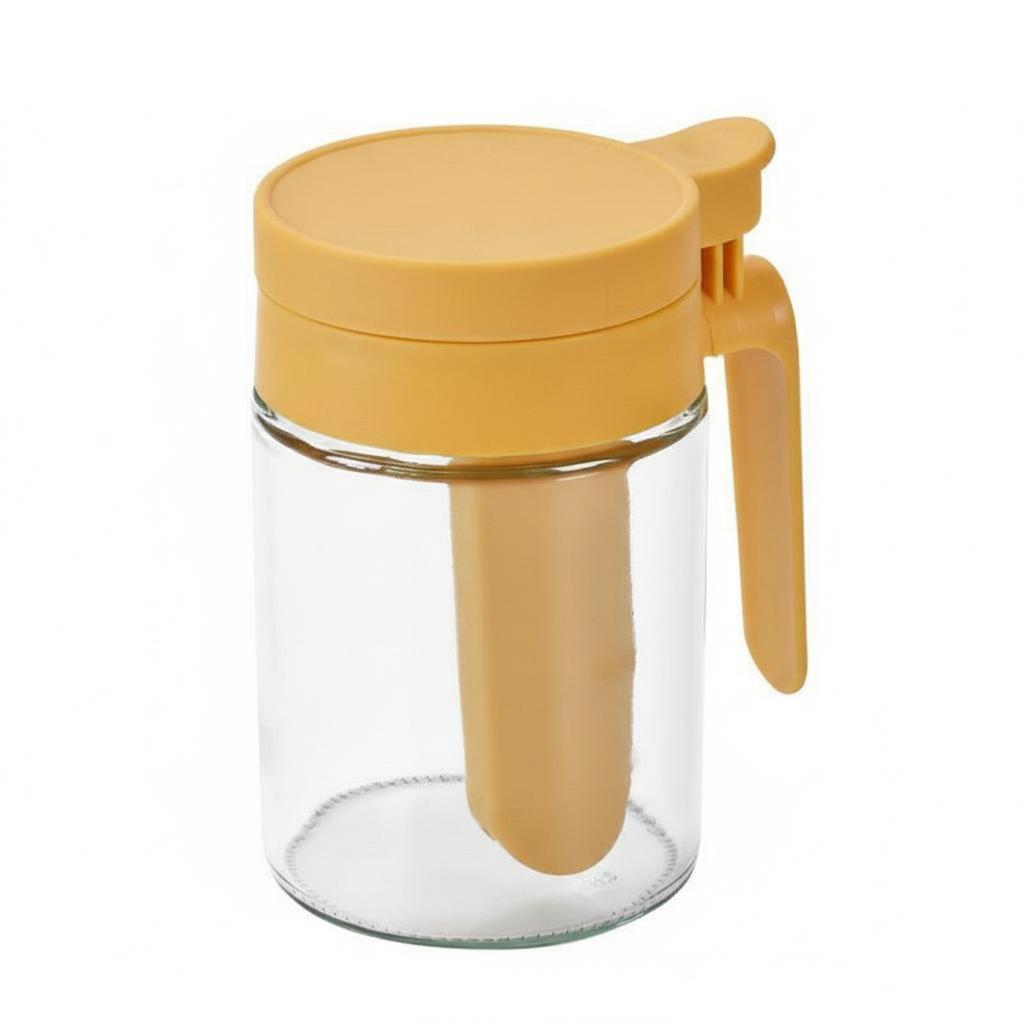 Glass Seasoning Jar Airtight Seal Glass Seasoning Jar Seasoning Container with Spoon Easy to Clean Spoon Condiment Pot Clear