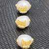 1Pc, Artificial Pearl Beads with Golden Butterfly Decor Accent, Fantasy Style Handmade Rice Beads for DIY Materials Accessories, Jewelry Making 8×12mm